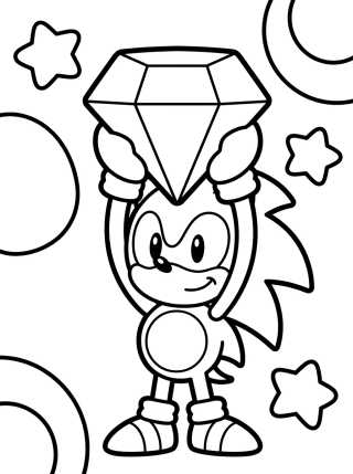Desenho de Sonic y la Esmeralda del Caos para colorir e imprimir grátis