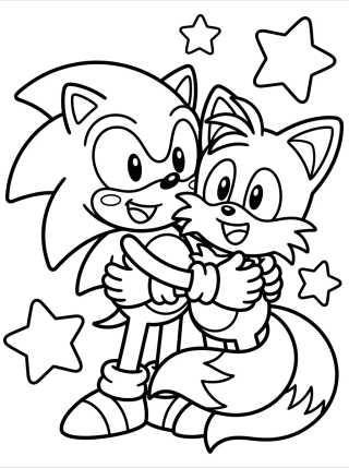 Desenho de Sonic y Tails Mejores Amigos para colorir e imprimir grátis