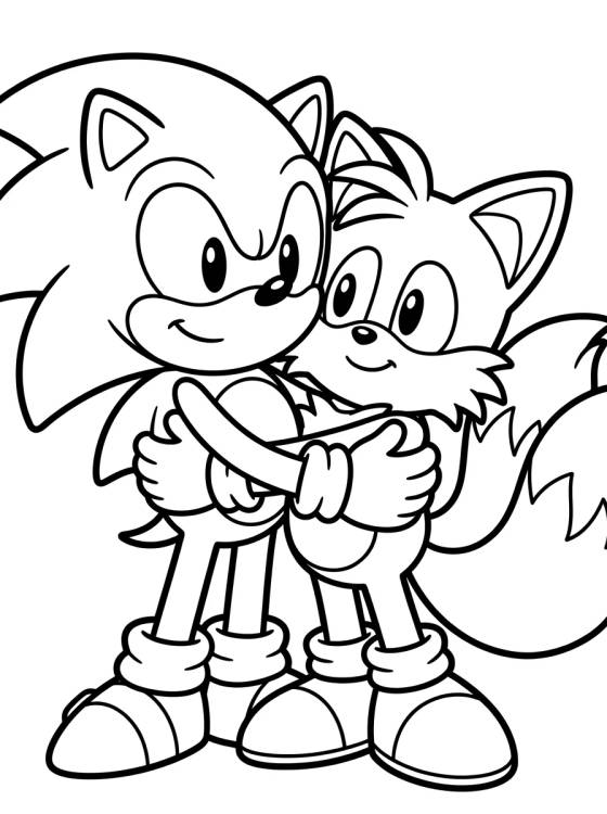 Desenho de Sonic e Tails Mejores Amigos para colorir e imprimir grátis