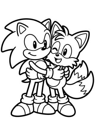 Desenho de Sonic y Tails Mejores Amigos para colorir e imprimir grátis