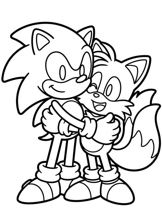 Desenho de Sonic y Tails Mejores Amigos para colorir e imprimir grátis