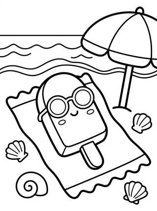 Desenho de Paleta Linda en la Playa con Gafas de Sol para colorir e imprimir grátis