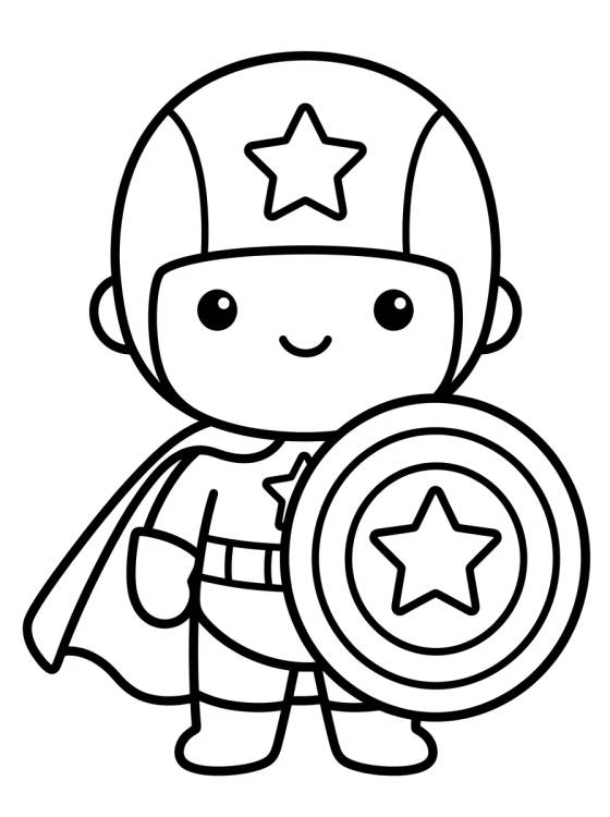 Desenho de Capitán Tierno con Escudo para colorir e imprimir grátis