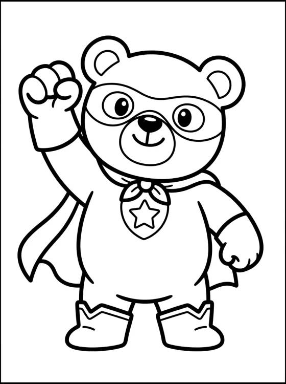 Desenho de Osito Superhéroe para colorir e imprimir grátis