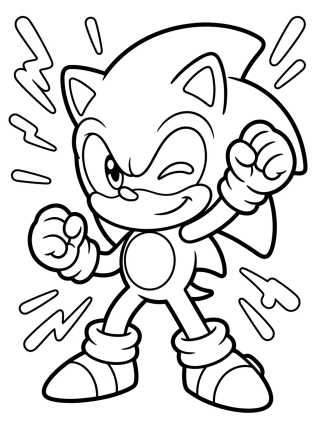 Desenho de Super Sonic Chibi en Pose Poderosa para colorir e imprimir grátis