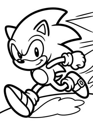 Desenho de Super Sonic Corriendo Muy Rápido para colorir e imprimir grátis