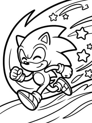 Desenho de Súper Sonic Corriendo Rápido para colorir e imprimir grátis