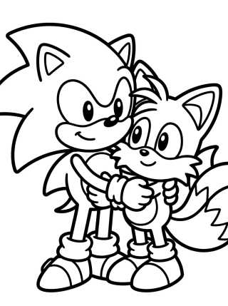 Desenho de Super Sonic y Tails Tiernos para colorir e imprimir grátis