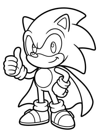 Desenho de Súper Sonic en Pose de Victoria para colorir e imprimir grátis