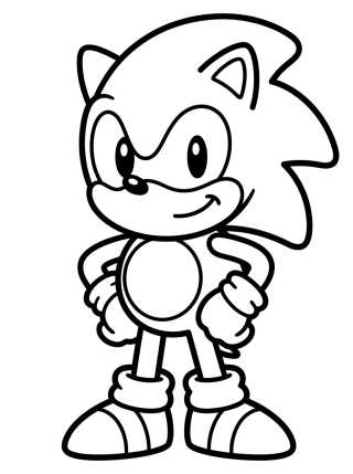 Desenho de Super Sonic en Pose Heroica para colorir e imprimir grátis