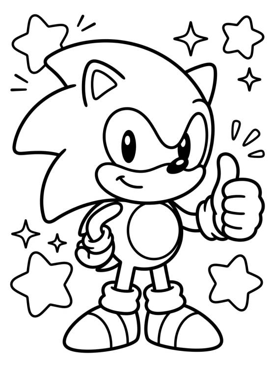 Desenho de Super Sonic con Pulgar Arriba para colorir e imprimir grátis