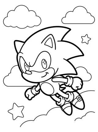 Desenho de Super Sonic Volador Kawaii para colorir e imprimir grátis