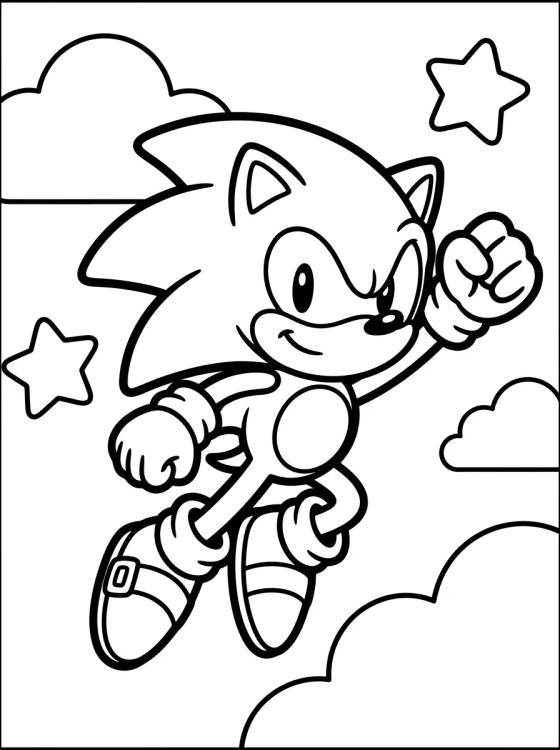 Desenho de Super Sonic Volando para colorir e imprimir grátis