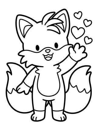 Desenho de Tails Saludando Feliz para colorir e imprimir grátis