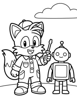 Desenho de Tails Pequeño Inventor para colorir e imprimir grátis