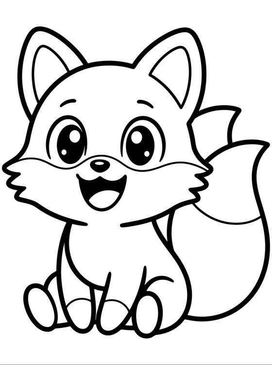Desenho de Tails Sonriendo en Estilo Kawaii para colorir e imprimir grátis