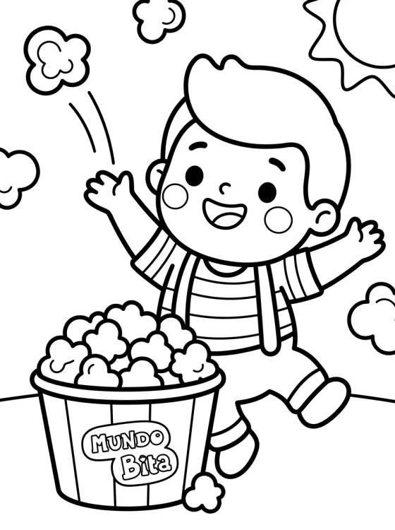 Desenho de Tito Jugando con Palomitas para colorir e imprimir grátis