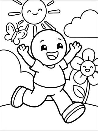 Desenho de Tito Jugando en el Parque para colorir e imprimir grátis