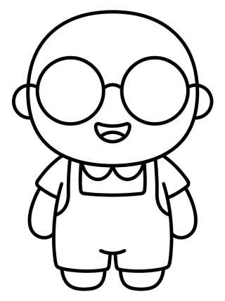 Desenho de Tito Sonriendo con Gafas para colorir e imprimir grátis