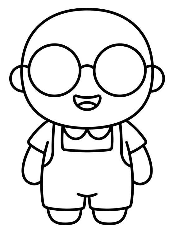 Desenho de Tito Sonriendo con Gafas para colorir e imprimir grátis