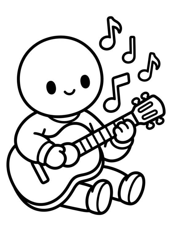 Desenho de Tito Tocando la Guitarra para colorir e imprimir grátis