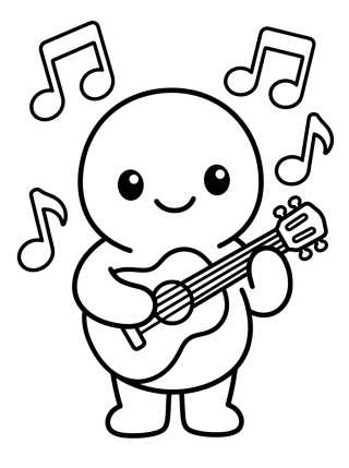 Desenho de Tito Tocando la Guitarra para colorir e imprimir grátis