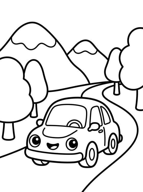 Desenho de Cochecito en Viaje por la Carretera para colorir e imprimir grátis