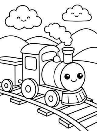 Coleção de desenhos para colorir: Tren y Carretera
