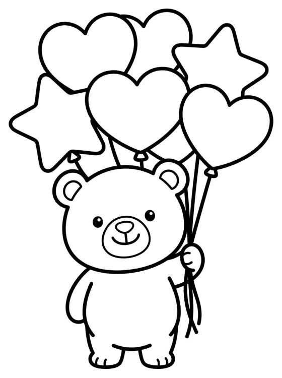 Desenho de Osito Bobbie con Globos para colorir e imprimir grátis