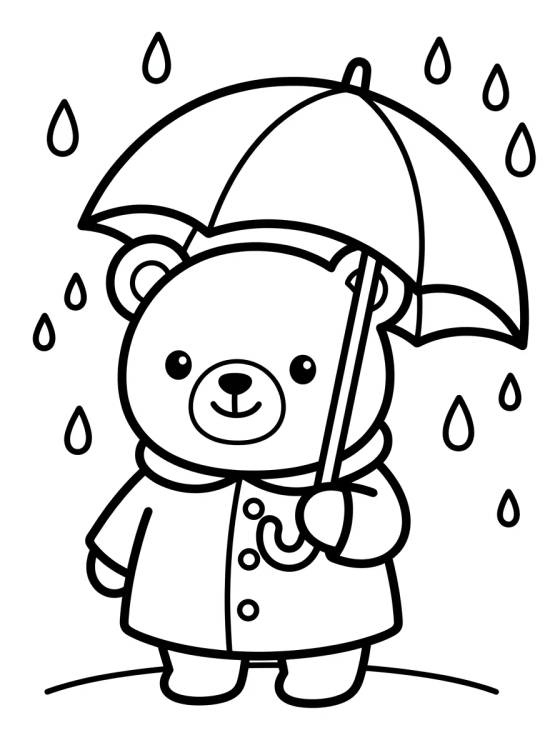 Desenho de Osito Bobbie con Paraguas para colorir e imprimir grátis
