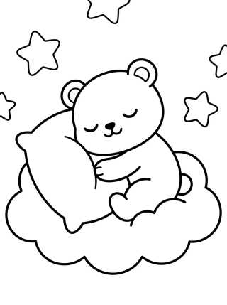 Desenho de Osito Bobbie Durmiendo en la Nube para colorir e imprimir grátis