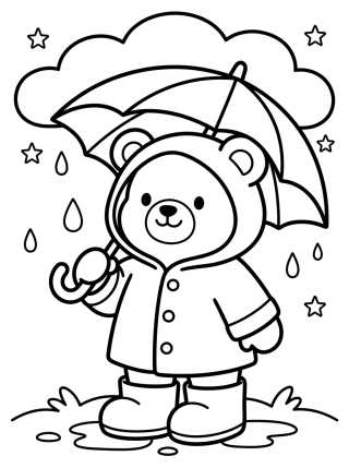 Desenho de Osito Bobbie en la Lluvia para colorir e imprimir grátis