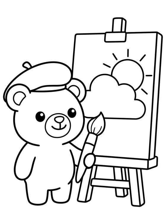 Desenho de Osito Bobbie Pintor para colorir e imprimir grátis