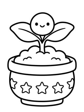 Desenho de Brotecito Naciendo en la Maceta para colorir e imprimir grátis