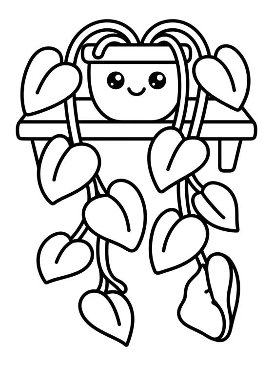 Desenho de Planta Colgante en el Estante para colorir e imprimir grátis