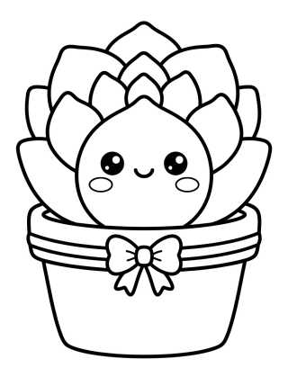 Desenho de Suculenta Tierna en su Maceta para colorir e imprimir grátis