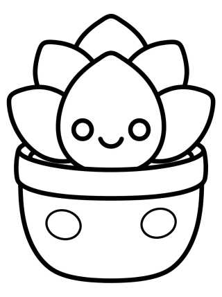 Desenho de Suculenta Tierna en Macetita para colorir e imprimir grátis