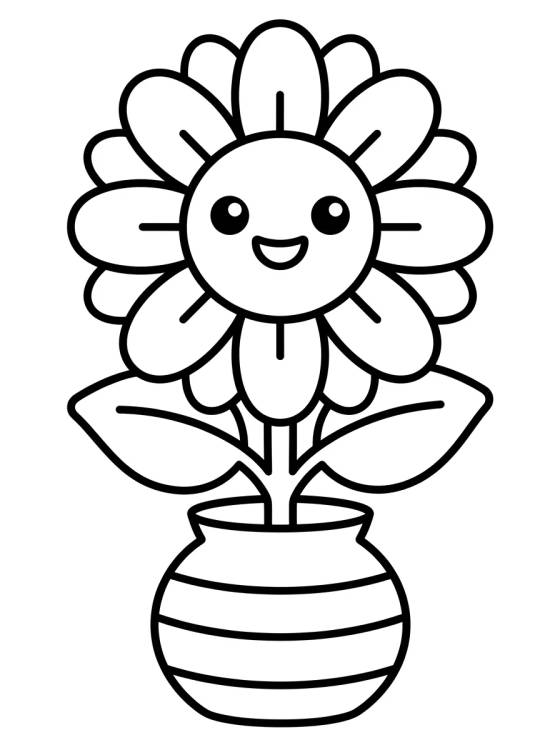 Maceta con Girasol Radiante para colorir Desenho de Maceta con Girasol Radiante para colorir e imprimir grátis