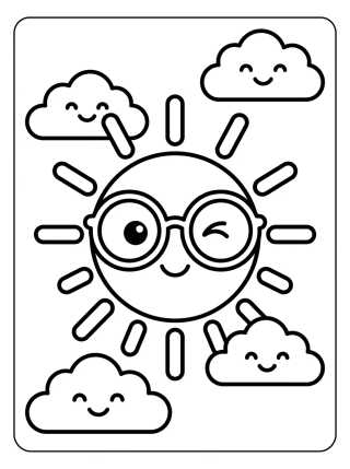 Desenho de Solcito con Gafas de Sol para colorir e imprimir grátis