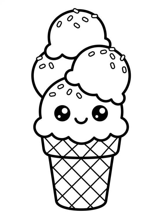 Desenho de Helado Tierno de Barquillo para colorir e imprimir grátis