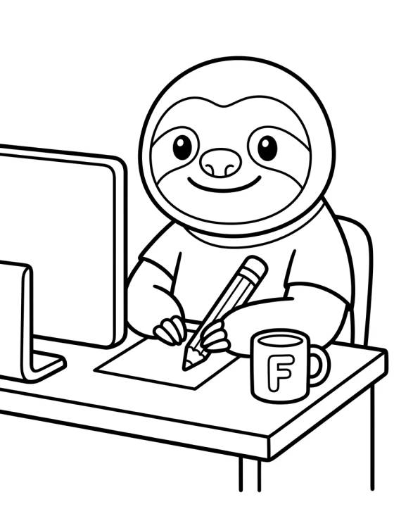 Desenho de Flash el Perezoso Trabajando para colorir e imprimir grátis