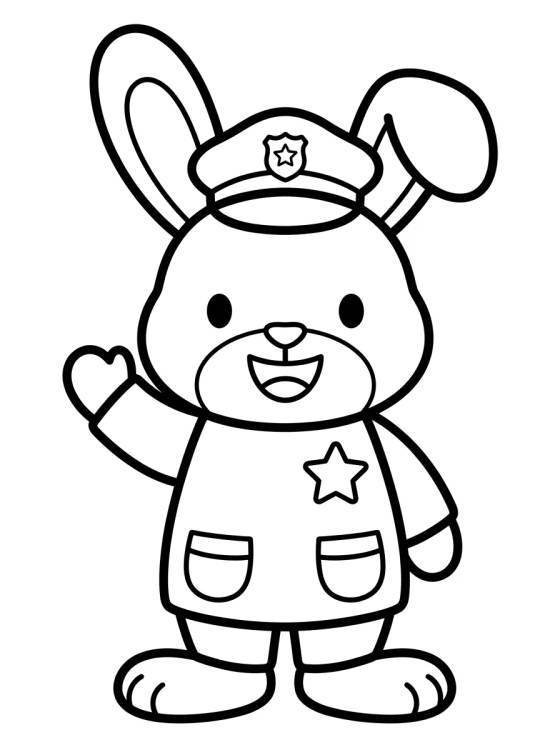Desenho de Judy Hopps Policía Kawaii para colorir e imprimir grátis