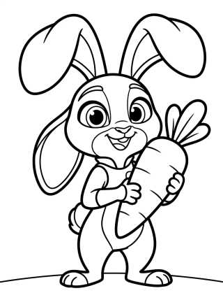 Desenho de Judy Hopps Sonriente para colorir e imprimir grátis