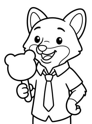 Desenho de Nick Wilde el Zorro Amigo para colorir e imprimir grátis