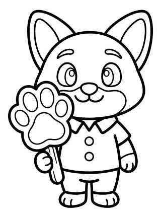 Desenho de Nick Wilde con Paleta para colorir e imprimir grátis