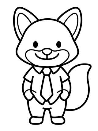 Desenho de Nick Wilde Sonriente para colorir e imprimir grátis
