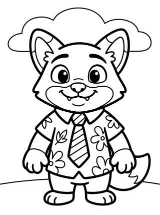 Desenho de Nick Wilde Sonriente para colorir e imprimir grátis