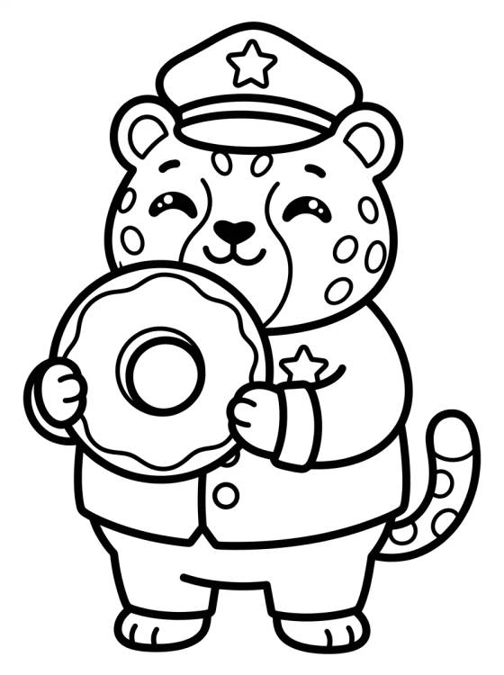 Desenho de Oficial Clawhauser con Dona para colorir e imprimir grátis